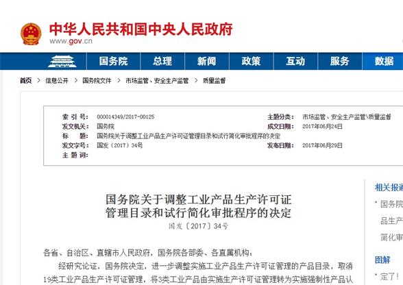 国务院对工业产品生产许可证管理的图片 国务院对工业产品生产许可证管理的图片